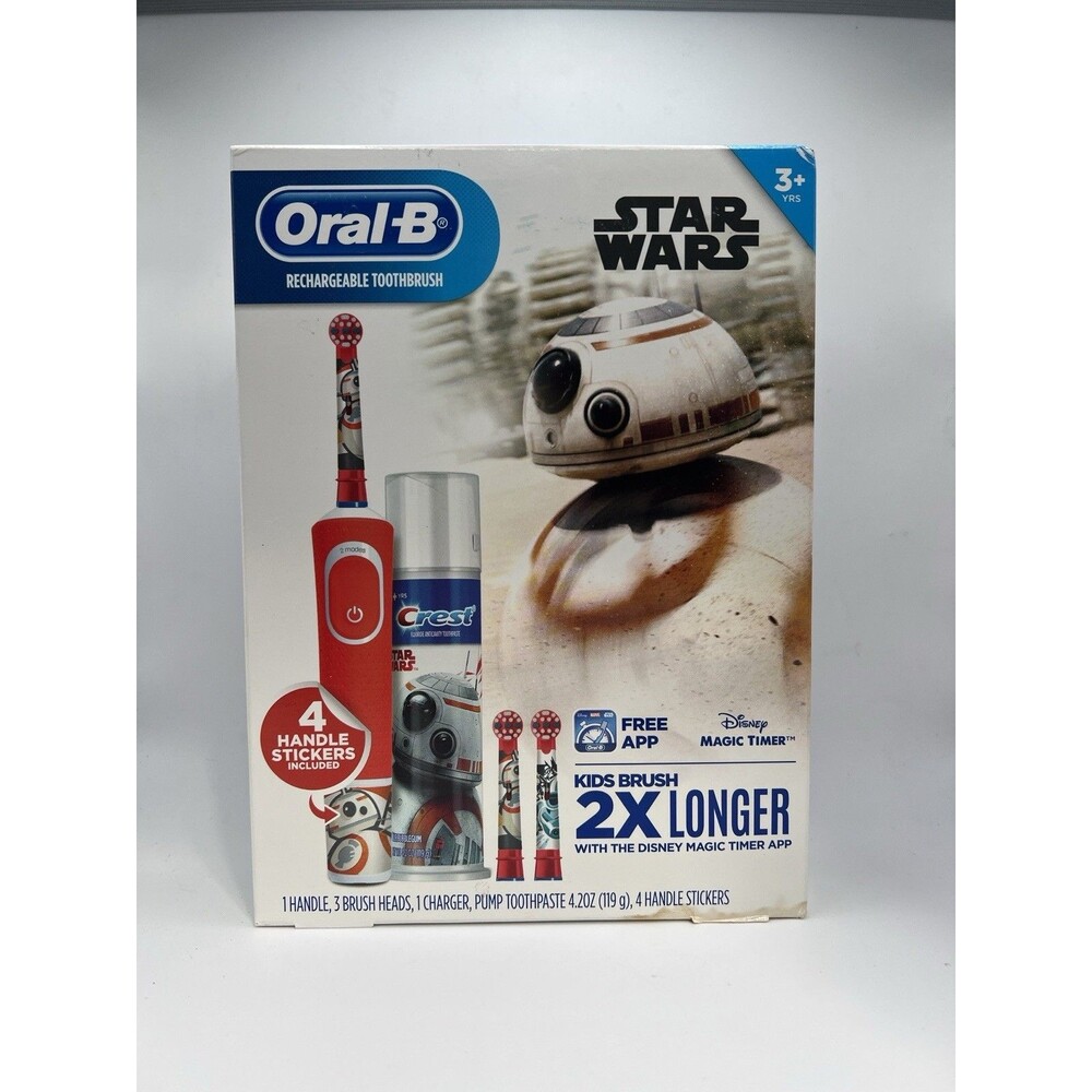 Disney Oral-B Star Wars  Rechargeable Kid Electric Toothbrush Toothpaste BB8